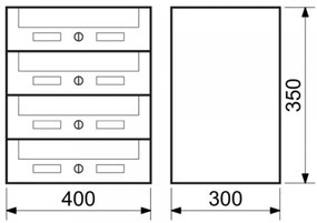 Zostava poštových schránok BK 02, 4 schránky