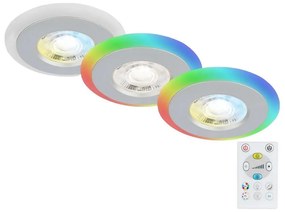Briloner - SADA 3x LED RGBW Stmievateľné kúpeľňové svietidlo LED/5W/230V IP44+ DO