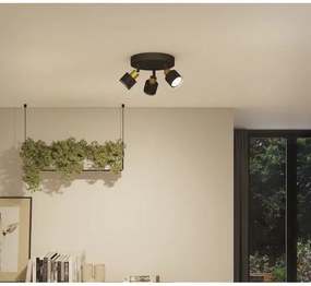 Philips - Bodové svietidlo NIALL 3xGU10/5W/230V čierna/mosadz