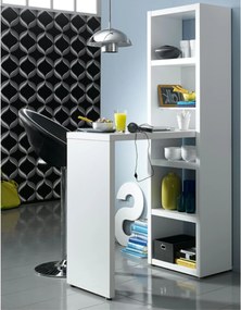 Sconto Barový stôl s regálom BART biela