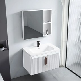 Rea Astor, súprava kúpeľňového nábytku s umývadlom 60cm, biela matná, REA-M0003