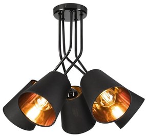 Luster na tyči IRMA 5xE27/60W/230V čierna