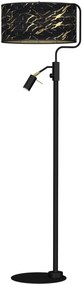 EUlight Stojacia lampa Senso, 1x čierne/zlaté textilné tienidlo + 1x čierne kovové tienidlo, b/g