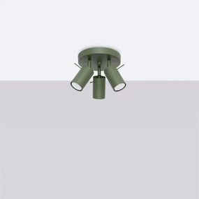 Sollux SL.1503 - Bodové svietidlo RING 3xGU10/10W/230V zelená