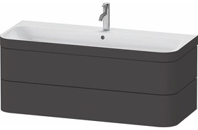 DURAVIT Happy D.2 Plus c-bonded závesná skrinka s nábytkovým umývadlom s otvorom, 2 zásuvky, 1175 x 490 x 480 mm, grafit super matná, HP4639O80800000