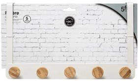 Držiak na uteráky White Bamb, biela/s drevenými prvkami