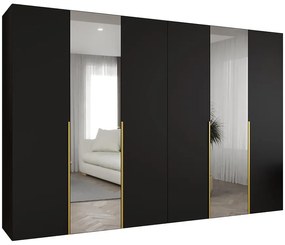 Skriňa Alicante II 300 čierna/zlatá