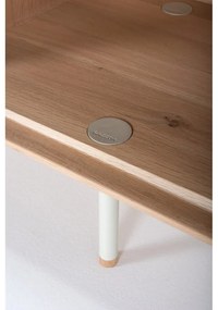 TV stolík z dubového dreva v bielo-prírodnej farbe 160x48 cm Fina – Gazzda