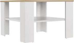 Biely konferenčný stolík s policou, 60x60 cm