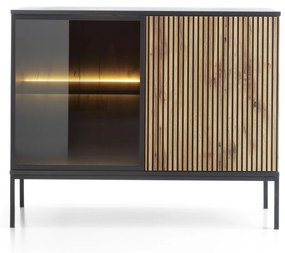 Komoda Sento s LED osvetlením 104 cm dub wotan/čierna