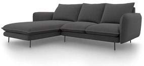 Tmavosivá rohová pohovka Cosmopolitan Design Vienna, ľavý roh