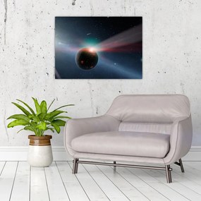 sklenený obraz planétky (70x50 cm)