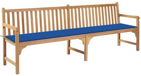 Záhradná lavička+kráľovsky modrá podložka 240 cm, tíkový masív 3062899