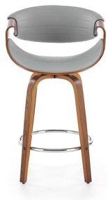 HALMAR Barová stolička H-123, sivá/orech