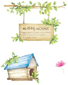 Sada samolepiek Ambiance Happy House, 42 × 30 cm