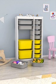 Organizér na hračky Dremonka 6 (biela + sivá + žltá). Akcia -22%. Vlastná spoľahlivá doprava až k Vám domov. 1124282