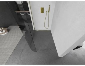 Mexen Kioto, sprchová zástena Walk-In 120 x 200 cm, 8mm číre sklo, zlatý matný profil, 800-120-101-55-06