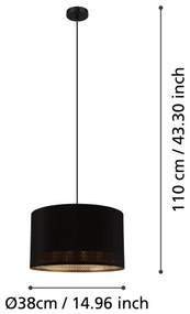 Eglo 99273 - Luster na lanku ESTEPERRA 1xE27/40W/230V