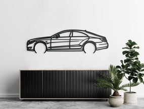 drevko Drevená nálepka na stenu Mercedes CLS63 AMG Rozmer obrazu: 25 x 86 cm, Farba dekorácie: Čierna