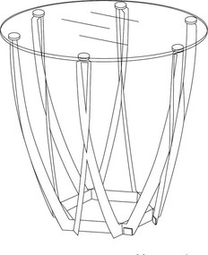 Stolík Maya, 50 cm, šedé sklo