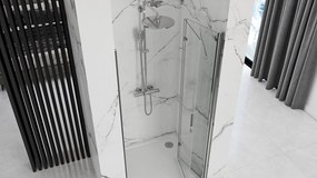Rea Molier, skladacie sprchové dvere 90x190cm, 6mm číre sklo, chrómový profil + bočný magnetický profil, KPL-K8539