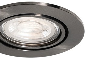 Set van 6 moderne inbouwspots gunmetal GU10 50mm rond kantelbaar - Cisco