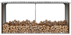 Záhradná kôlňa na drevo hnedá 330x92x153 cm galvanizovaná oceľ