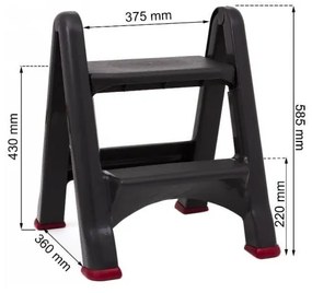 Čierne schodíky Curver, výška 63 cm