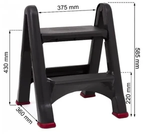 Čierne schodíky Curver, výška 63 cm