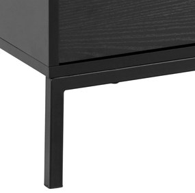 Čierny TV stolík v dekore jaseňa 140x45 cm Seaford – Actona