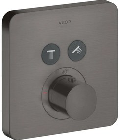 AXOR ShowerSelect termostat s podomietkovou inštaláciou, rozeta Softsquare, pre 2 spotrebiče, kartáčovaný čierny chróm, 36707340
