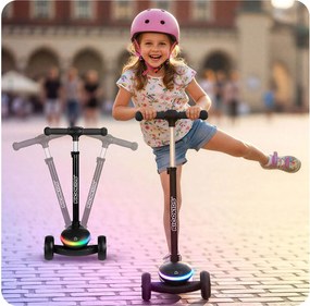 Ricokids Leddi LED balančná Kolobežka pre deti - čierna