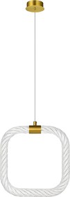 Toolight Toolight, závesné LED svietidlo 20x20cm, 9W, 3000K, LHJ056-CP1, číra-zlatá matná, OSW-60029
