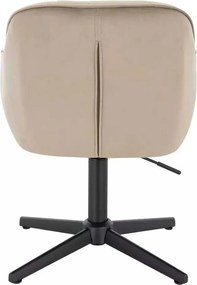 LuxuryForm DESIGN Stolička AVOLA VELUR na čiernom kríži - latte