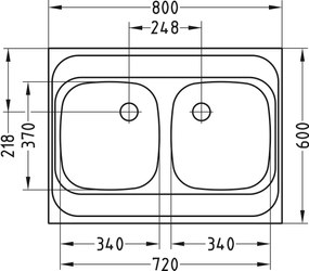 ALVEUS CZ CLASSIC 40, 800x600 2x -bez dřeva se sifonem