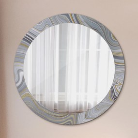 Okrúhle ozdobné zrkadlo na stenu Šedá mramor fi 80 cm