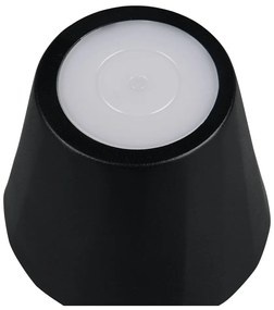 Matne čierna LED stolová lampa s kovovým tienidlom (výška 21 cm) Diaz – Trio