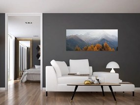 Obraz - Výhľad na hrebene hôr (120x50 cm)