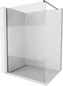 Mexen Kioto, sprchová zástena Walk-In 70 x 200 cm, 8mm číre sklo-námraza, grafitový profil, 800-070-101-66-35
