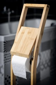 Aqualine Aqualine, BAMBUS Stojan s držiakom na toaletný papier a WC kefou, hranatý, bambus, BI026