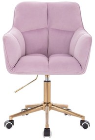 LuxuryForm DESIGN Kreslo AMALFI VELUR na zlatej podstave s kolieskami - levanduľa