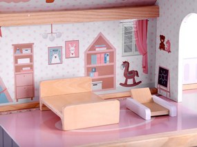 JOKOMISIADA Drevený domček pre bábiky v štýle Boho s LED osvetlením ZA4131