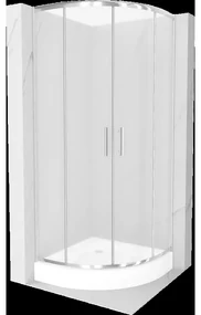 Mexen Rio polkruhová sprchová kabína 90 x 90 cm, inovať, chrómová + závesný bidet Rio, biela- 863-090-090-01-30-4710