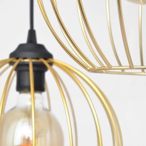 Luster na lanku MERCURE 3xE27/15W/230V zlatá/čierna