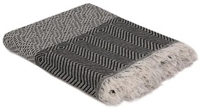 Čierny/béžový pléd 170x210 cm Etnik – Mijolnir