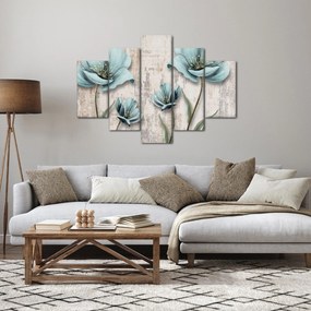 Obraz - Kvety na textúre (150x105 cm)
