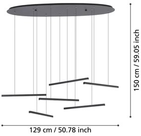 Eglo 39915 - LED Stmievateľný luster na lanku LINDOZA 6xLED/8,4W/230V 3000K