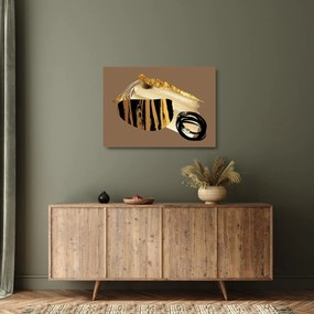 Sklenený obraz - Abstrakcia golden brown N⁰2 (70x50 cm)