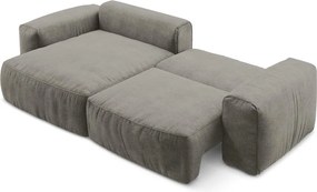 Sivá ženilková rozkladacia rohová pohovka (ľavý roh/s leňoškou) Kuki – Makamii