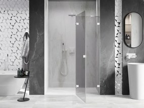 Mexen, Mexen Lunar pravé otočné sprchové dvere 140 cm, transparentné, biele - 834-140-000-20-00-P